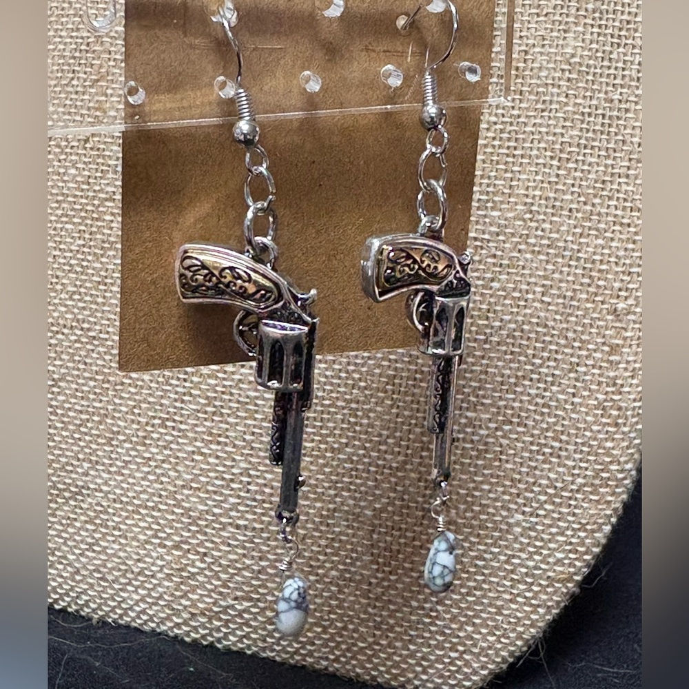 Pistol Dangle Earrings